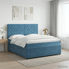 Boxspringbed met matras 180x200 cm blauw fluweel