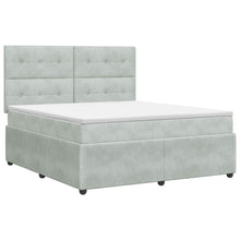 Boxspringbed met matras Lichtgrijs 180 x 200 cm Fluweel