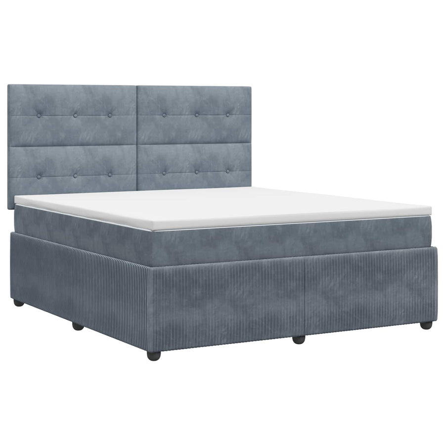 Boxspringbed met matras Donkergrijs 180 x 200 cm Fluweel