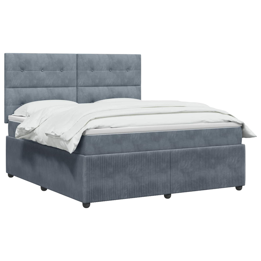 Boxspringbed met matras Donkergrijs 180 x 200 cm Fluweel