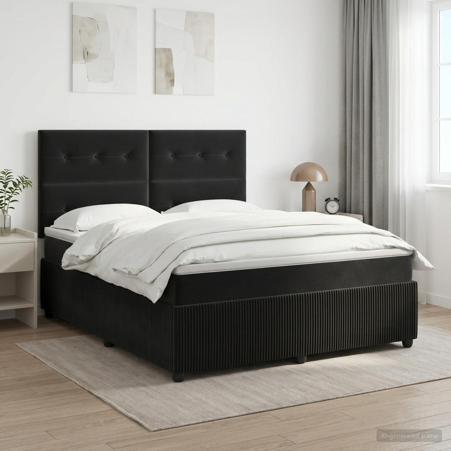 Boxspringbed met matras Zwart 140 x 200 cm Fluweel