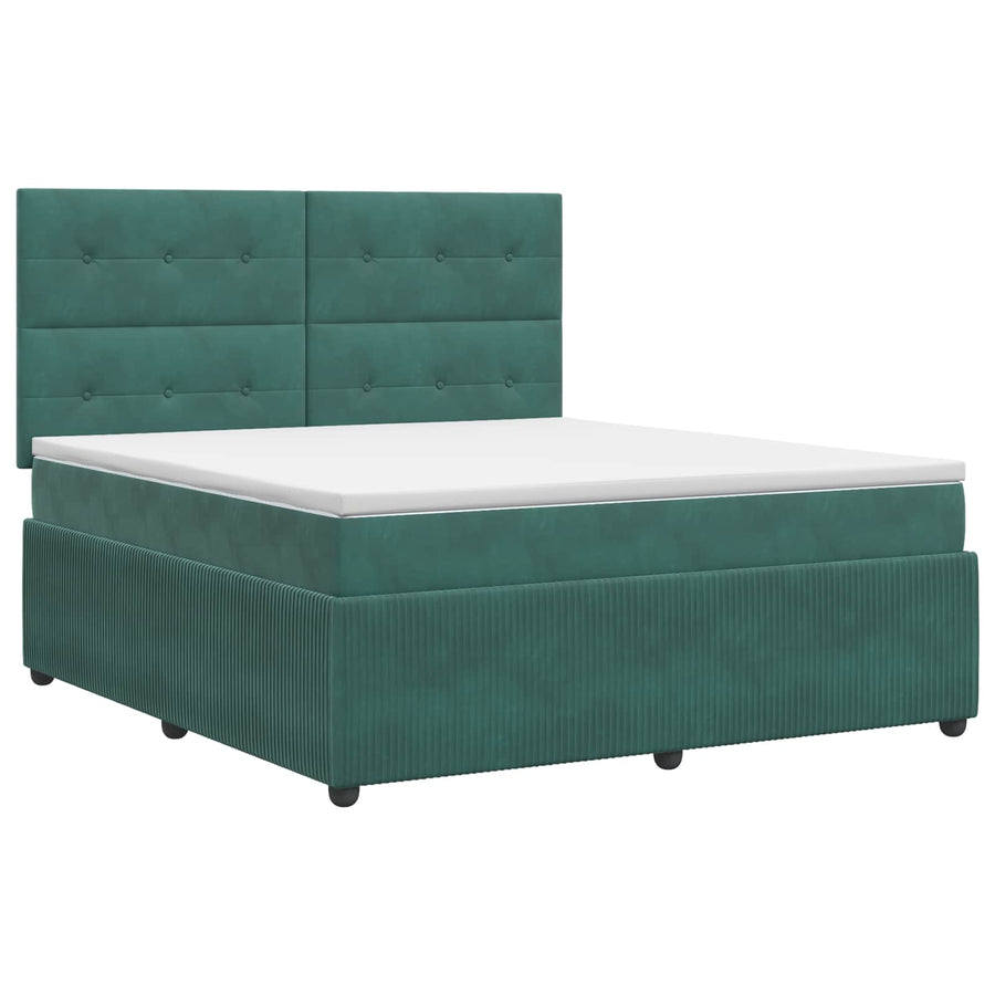 Boxspringbed met matras Donkergroen 180 x 200 cm Fluweel
