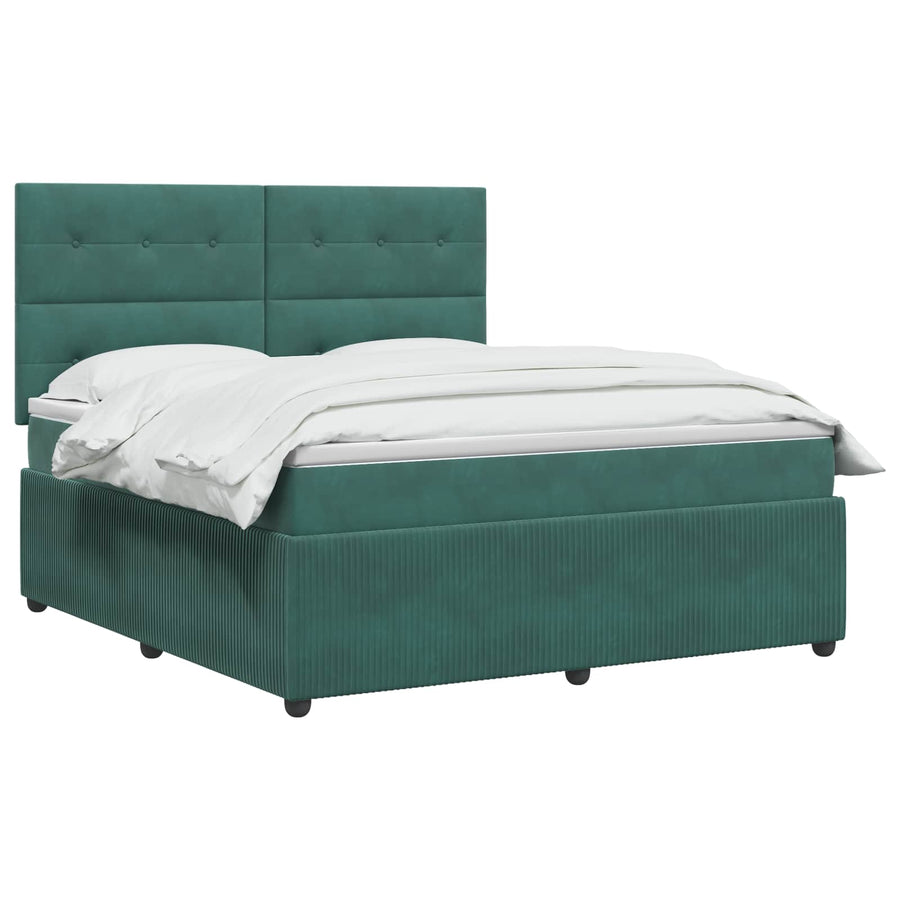 Boxspringbed met matras Donkergroen 180 x 200 cm Fluweel