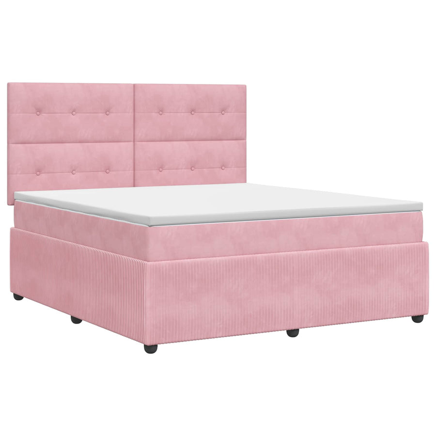Boxspringbed met matras Roze 180 x 200 cm Fluweel