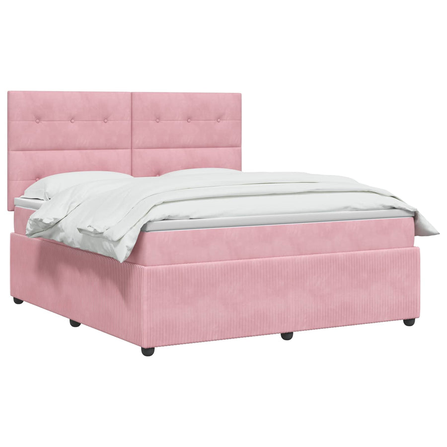 Boxspringbed met matras Roze 180 x 200 cm Fluweel