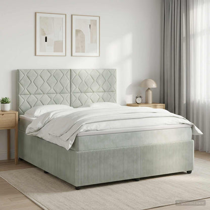 Boxspringbed met matras Lichtgrijs 160 x 200 cm Fluweel