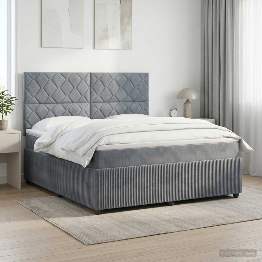 Boxspringbed met matras Donkergrijs 140 x 200 cm Fluweel
