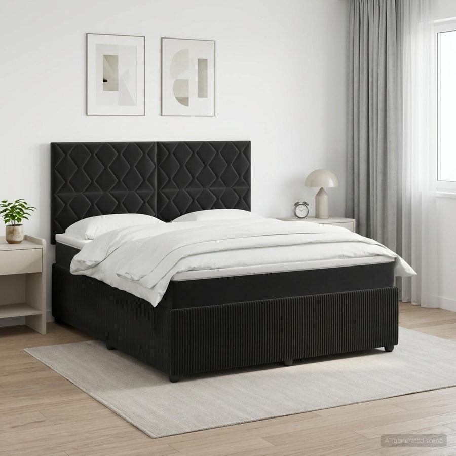 Boxspringbed met matras Zwart 140 x 190 cm Fluweel