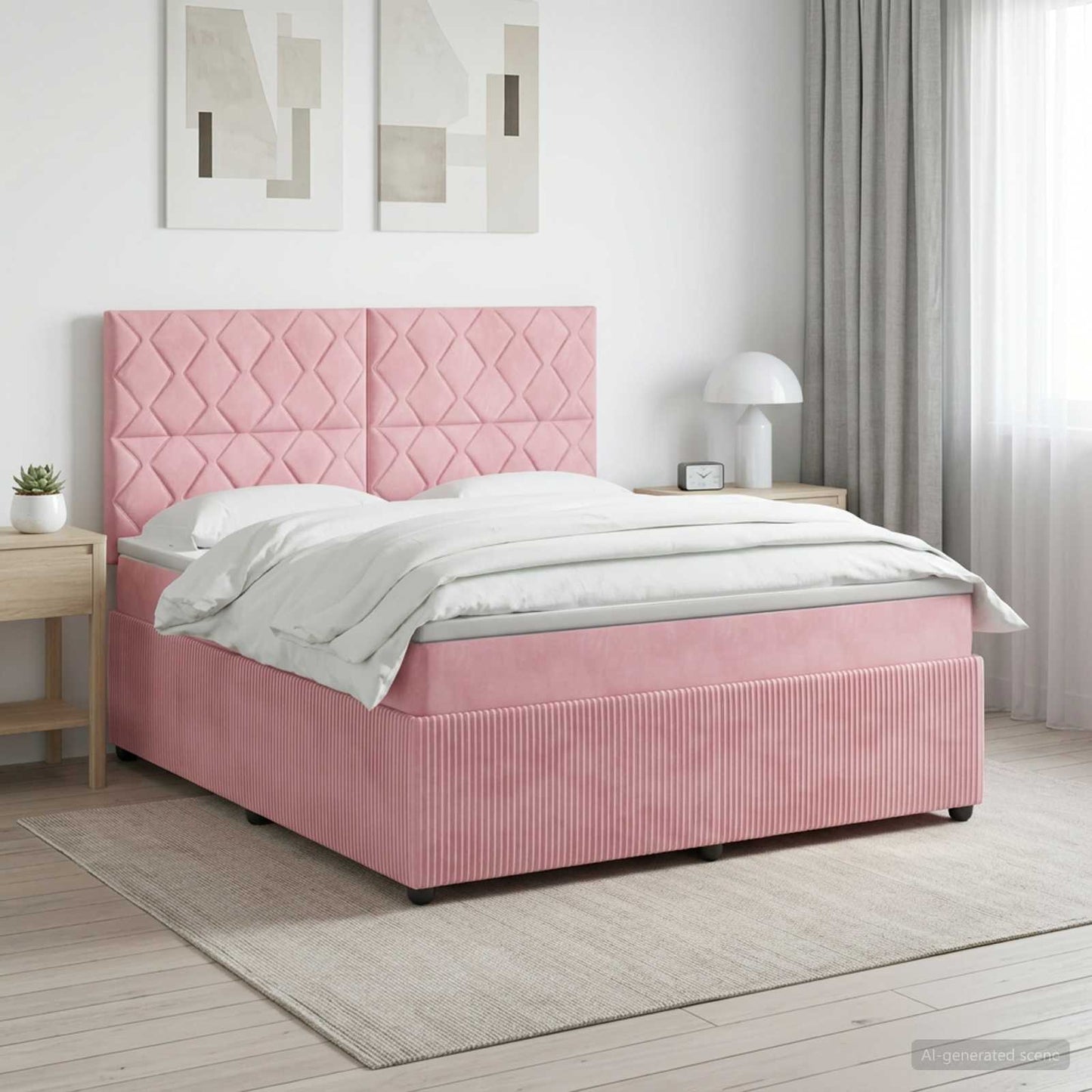 Boxspringbed met matras Roze 140 x 200 cm Fluweel