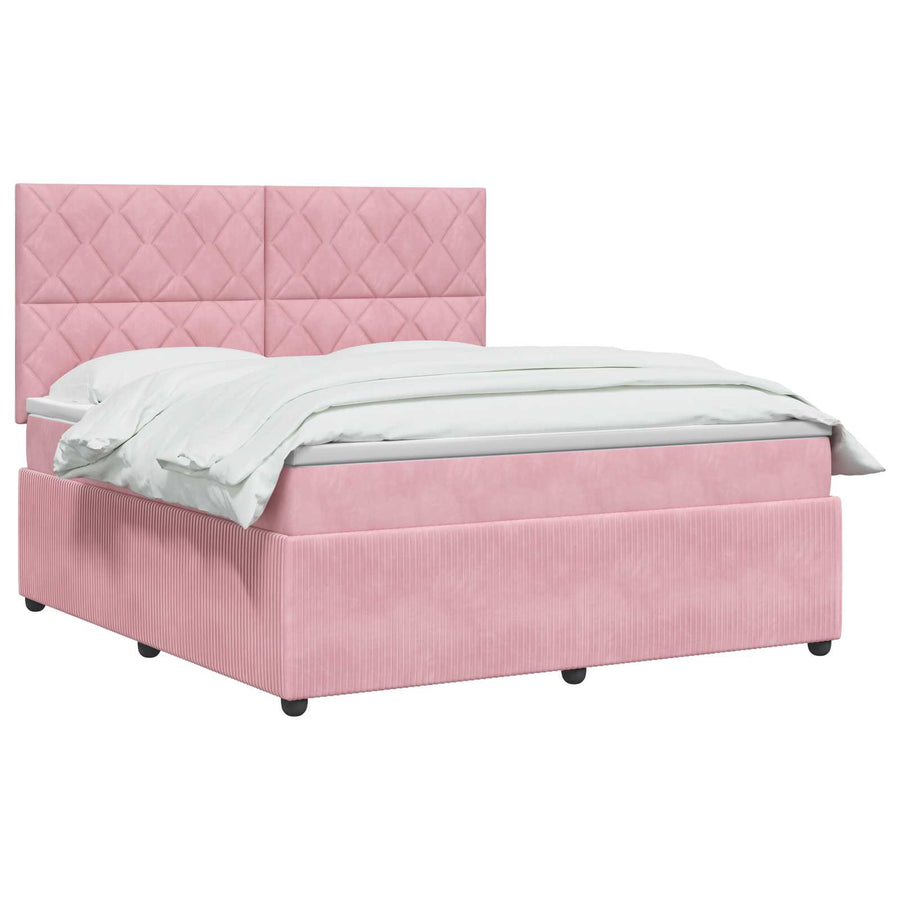 Boxspringbed met matras Roze 180 x 200 cm Fluweel