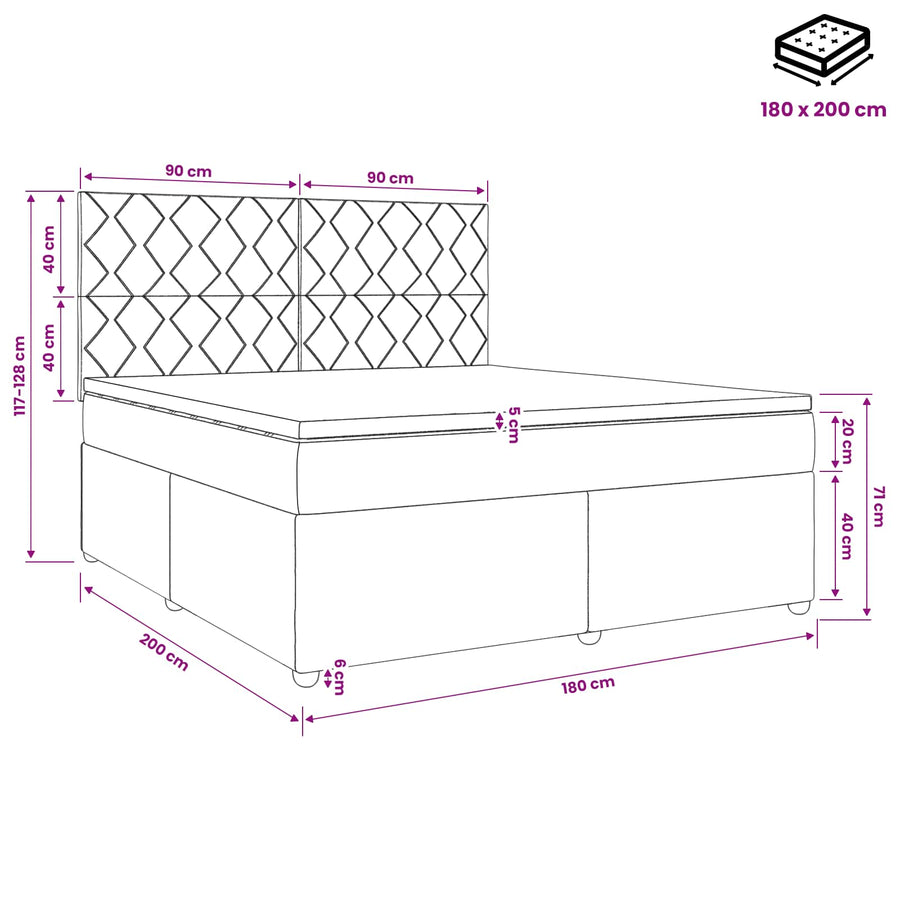 Boxspringbed met matras Roze 180 x 200 cm Fluweel
