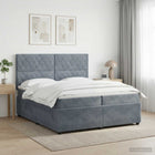 Boxspringbed 200x200 cm donkergrijs fluweel
