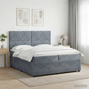 Boxspringbed 200x200 cm donkergrijs fluweel