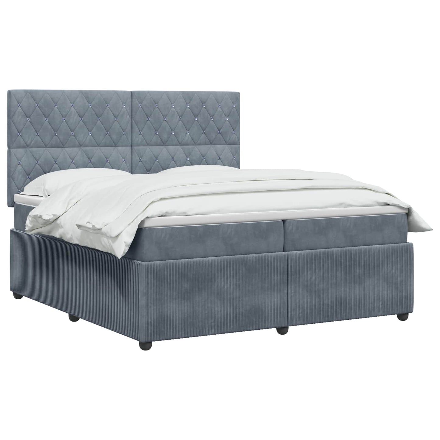 Boxspringbed met matras Donkergrijs 200 x 200 cm Fluweel