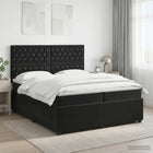 Boxspringbed met matras Zwart 200 x 200 cm Fluweel
