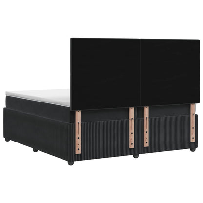 Boxspringbed met matras Zwart 200 x 200 cm Fluweel