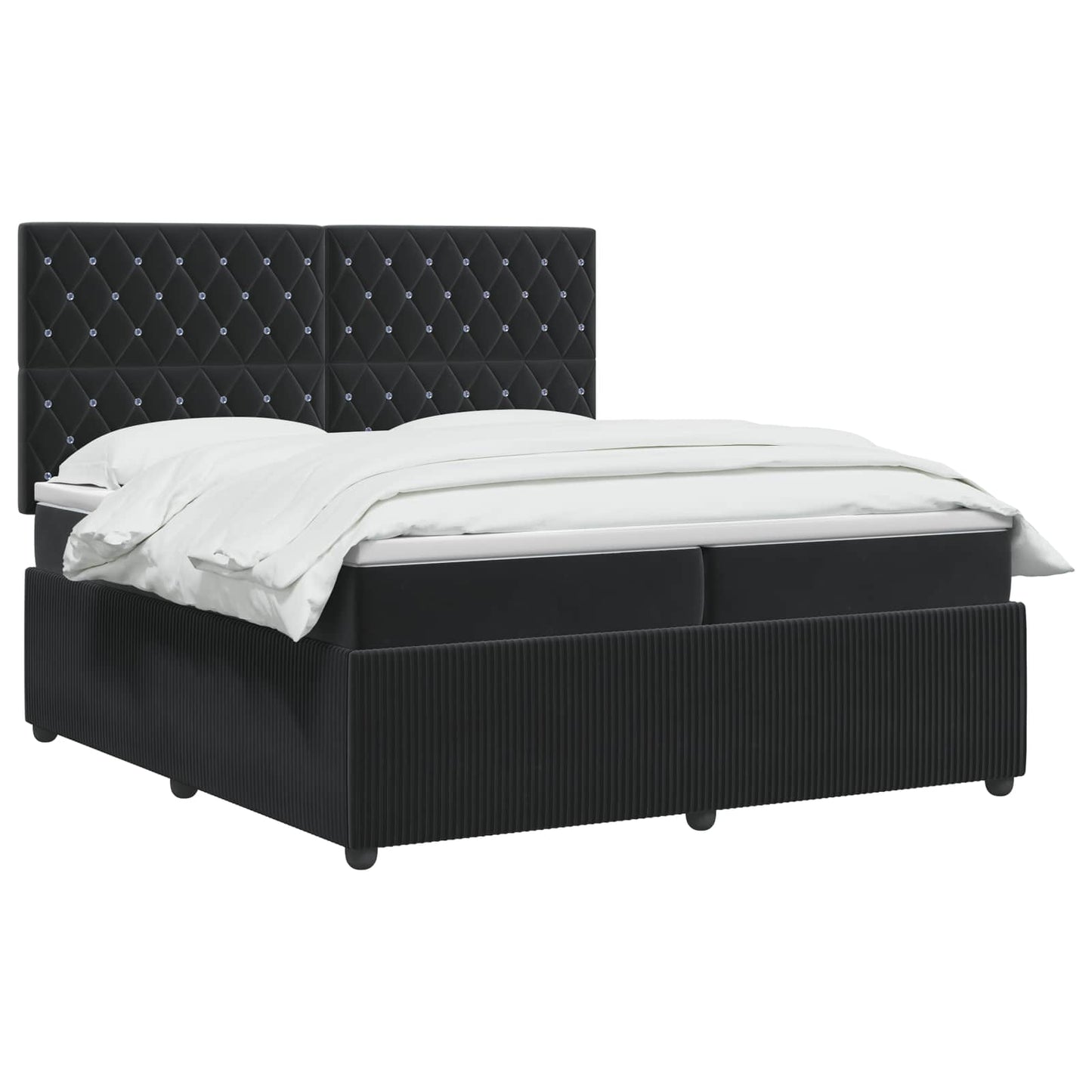 Boxspringbed met matras Zwart 200 x 200 cm Fluweel