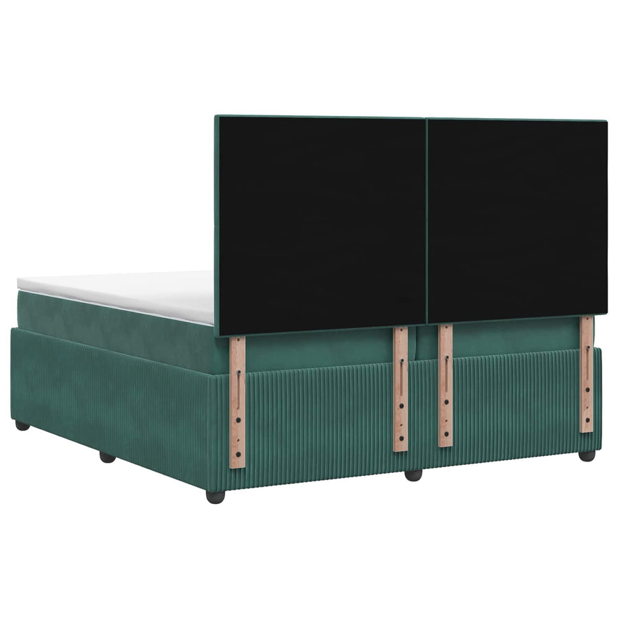 Boxspringbed met matras Donkergroen 200 x 200 cm Fluweel