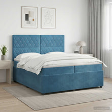 Boxspringbed met matras Blauw 200 x 200 cm Fluweel