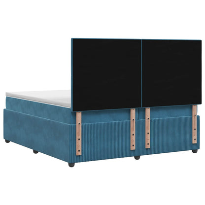 Boxspringbed met matras Blauw 200 x 200 cm Fluweel