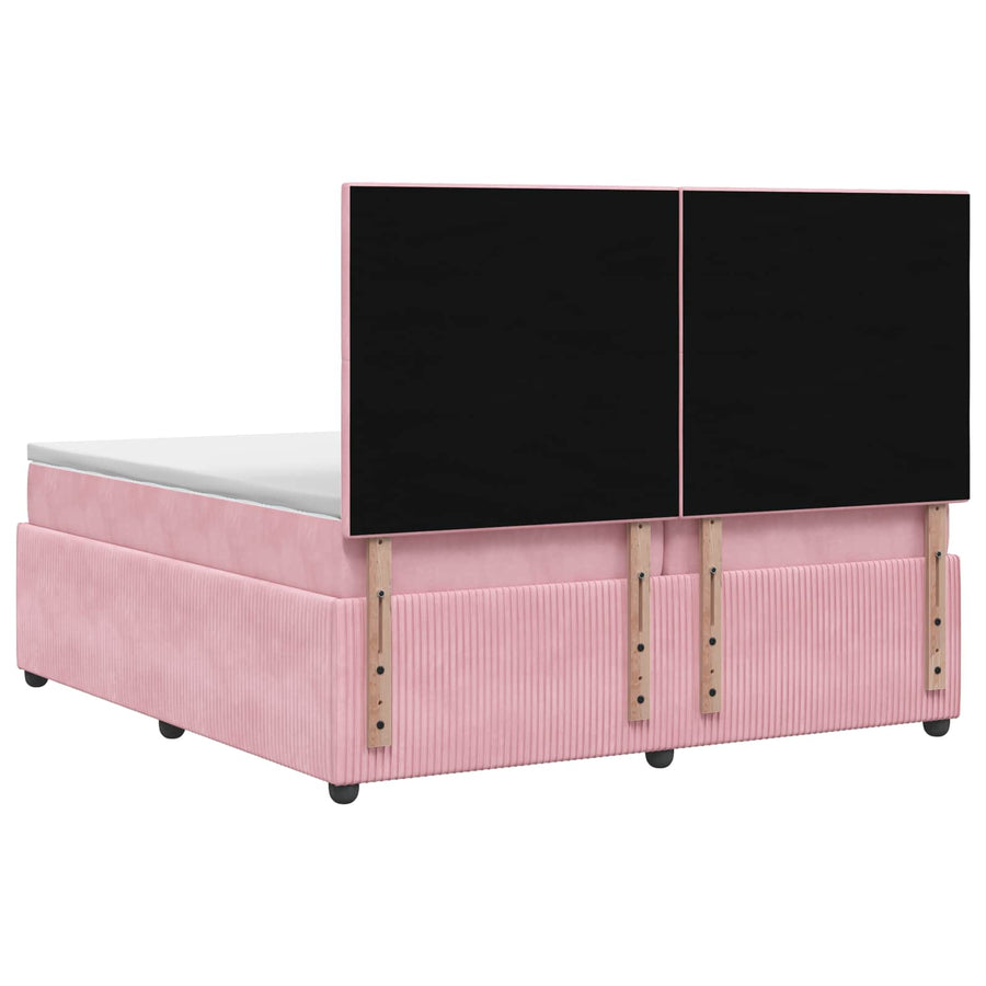 Boxspringbed met matras Roze 200 x 200 cm Fluweel