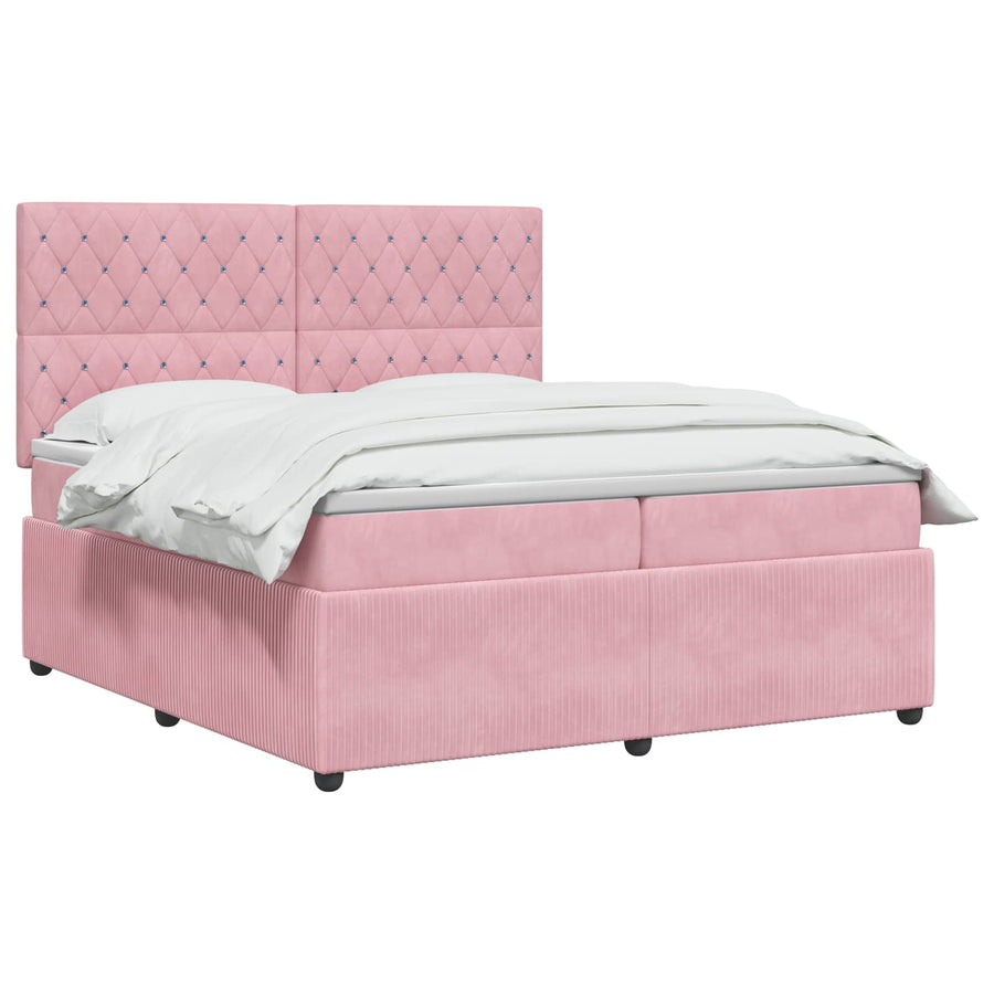 Boxspringbed met matras Roze 200 x 200 cm Fluweel