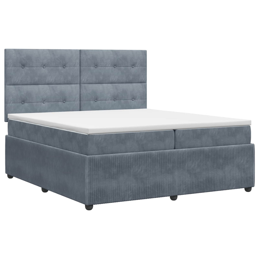 Boxspringbed met matras Donkergrijs 200 x 200 cm Fluweel