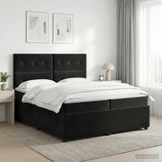 Boxspringbed met matras 200x200 cm zwart fluweel