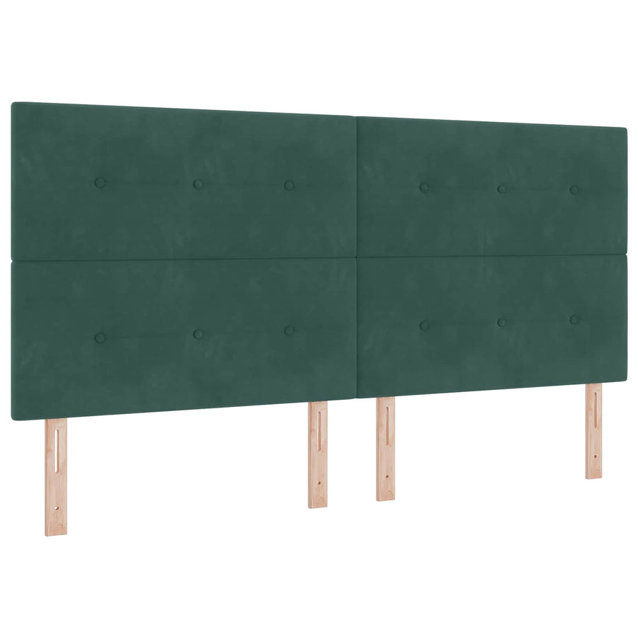 Boxspringbed met matras Donkergroen 200 x 200 cm Fluweel