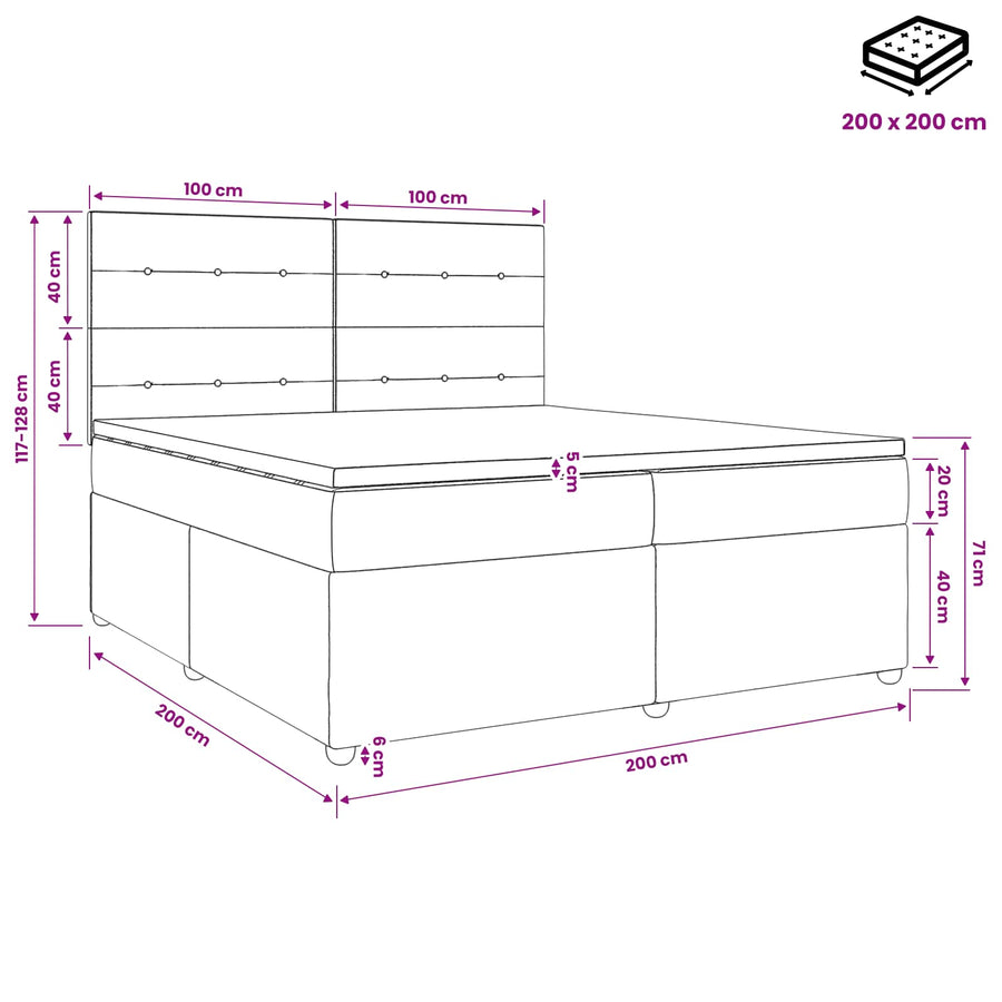Boxspringbed met matras Roze 200 x 200 cm Fluweel