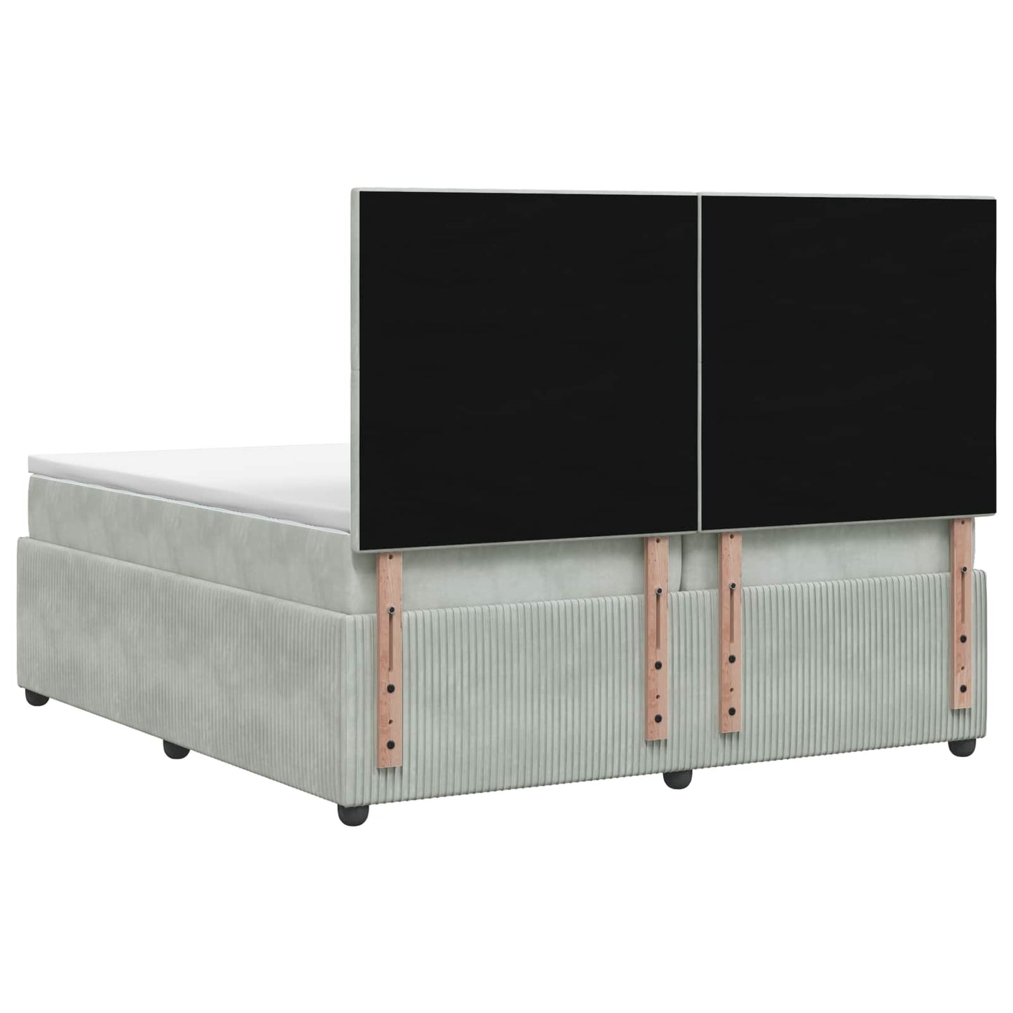 Boxspringbed met matras Lichtgrijs 200 x 200 cm Fluweel