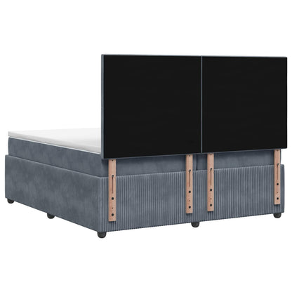 Boxspringbed met matras Donkergrijs 200 x 200 cm Fluweel