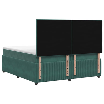 Boxspringbed met matras Donkergroen 200 x 200 cm Fluweel