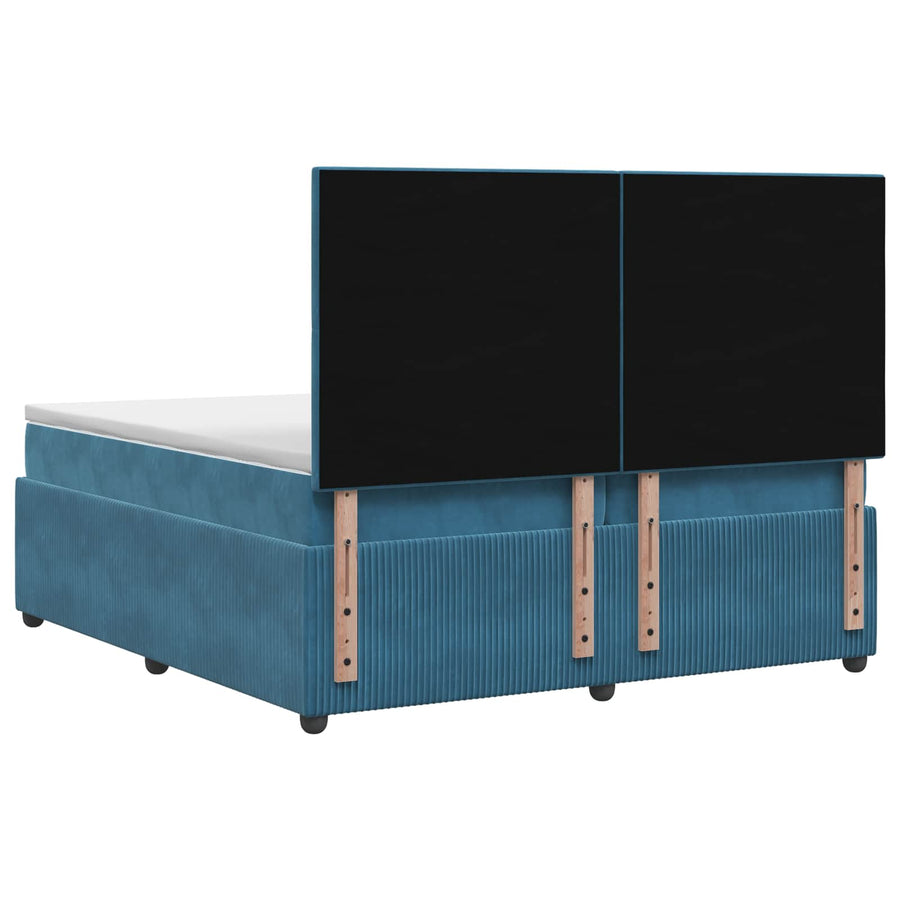 Boxspringbed met matras Blauw 200 x 200 cm Fluweel