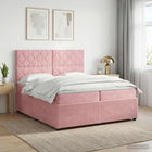 Boxspringbed 200x200 cm roze fluweel