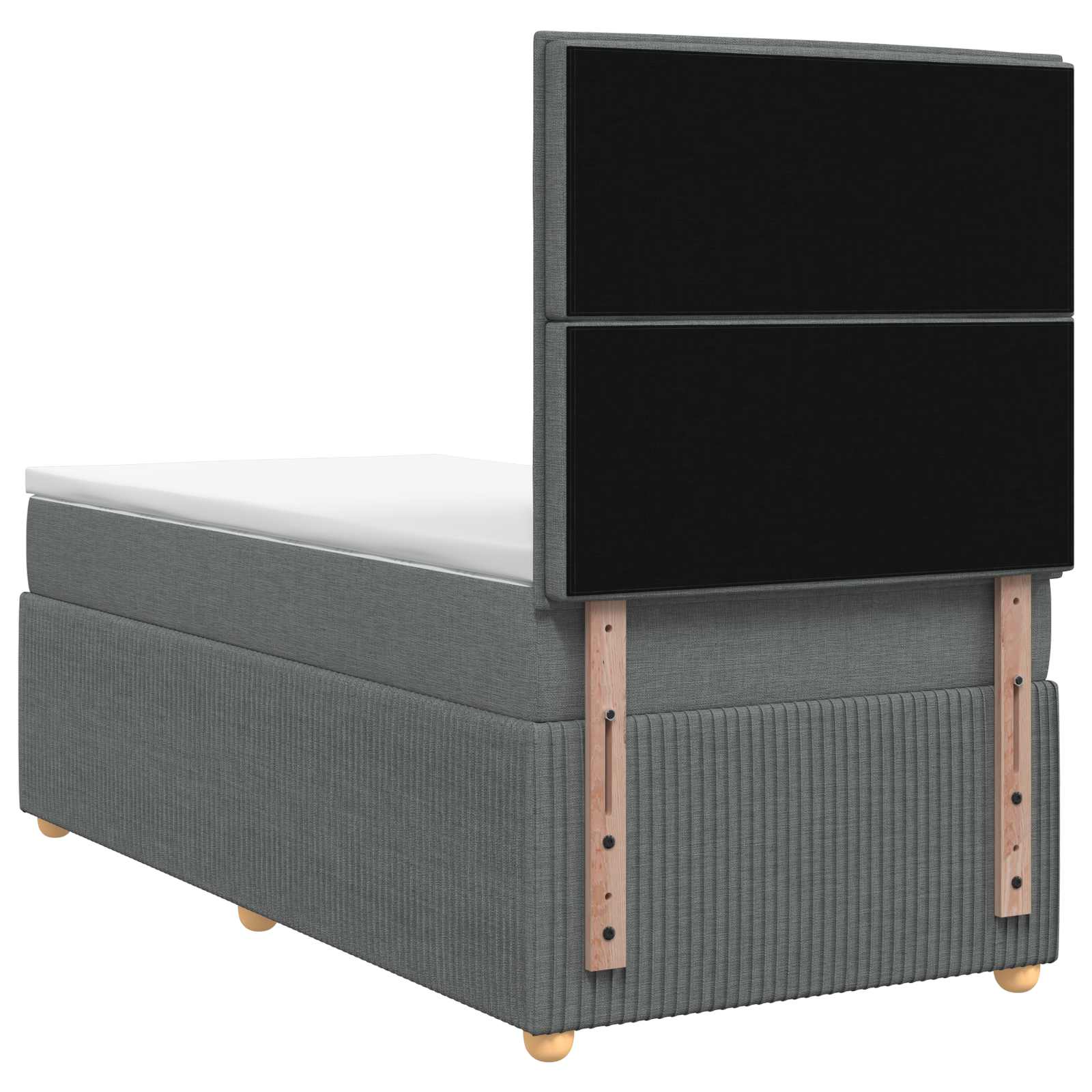 Boxspringbed met matras met hoofdeinde Donkergrijs Enkel Stof