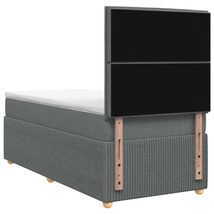 Boxspringbed met matras met hoofdeinde Donkergrijs Enkel Stof