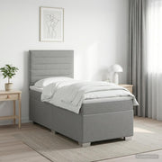 Boxspringbed 90x200 cm lichtgrijs met matras