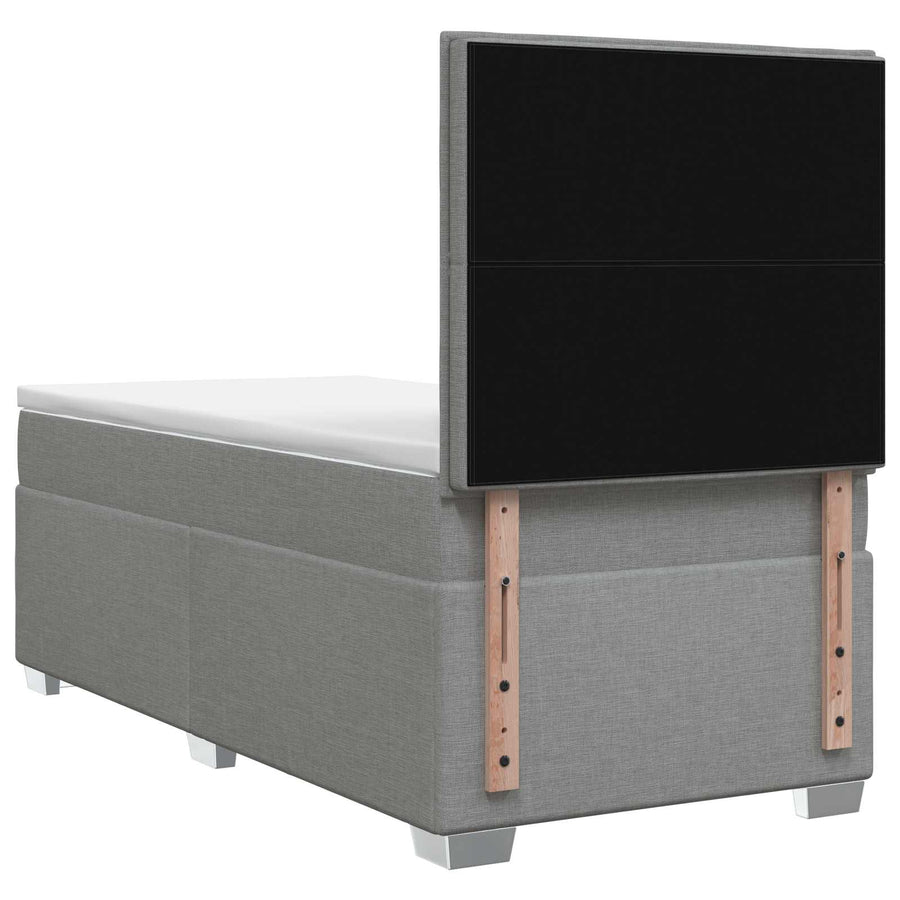 Boxspringbed met matras Lichtgrijs 80 x 200 cm Stof