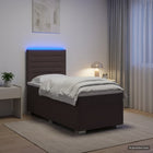 Boxspringbed 80x200 cm donkerbruin stof