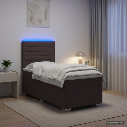 Boxspringbed met matras Donkerbruin 80 x 200 cm Stof
