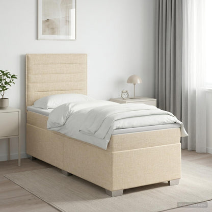 Boxspringbed met matras Crèmekleurig 80 x 200 cm Stof