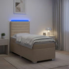 Boxspringbed 90x200 cm crèmekleurig