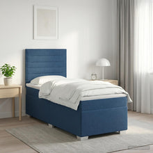 Boxspringbed met matras met hoofdeinde Blauw 100 x 200 cm Stof