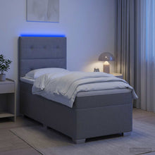 Boxspringbed met matras Lichtgrijs 100 x 200 cm Stof