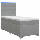 Boxspringbed met matras Lichtgrijs 80 x 200 cm Stof