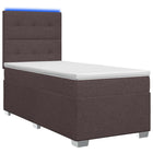 Boxspringbed met matras Donkerbruin 80 x 200 cm Stof
