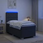 Boxspringbed 90x200 cm donkergrijs met matras