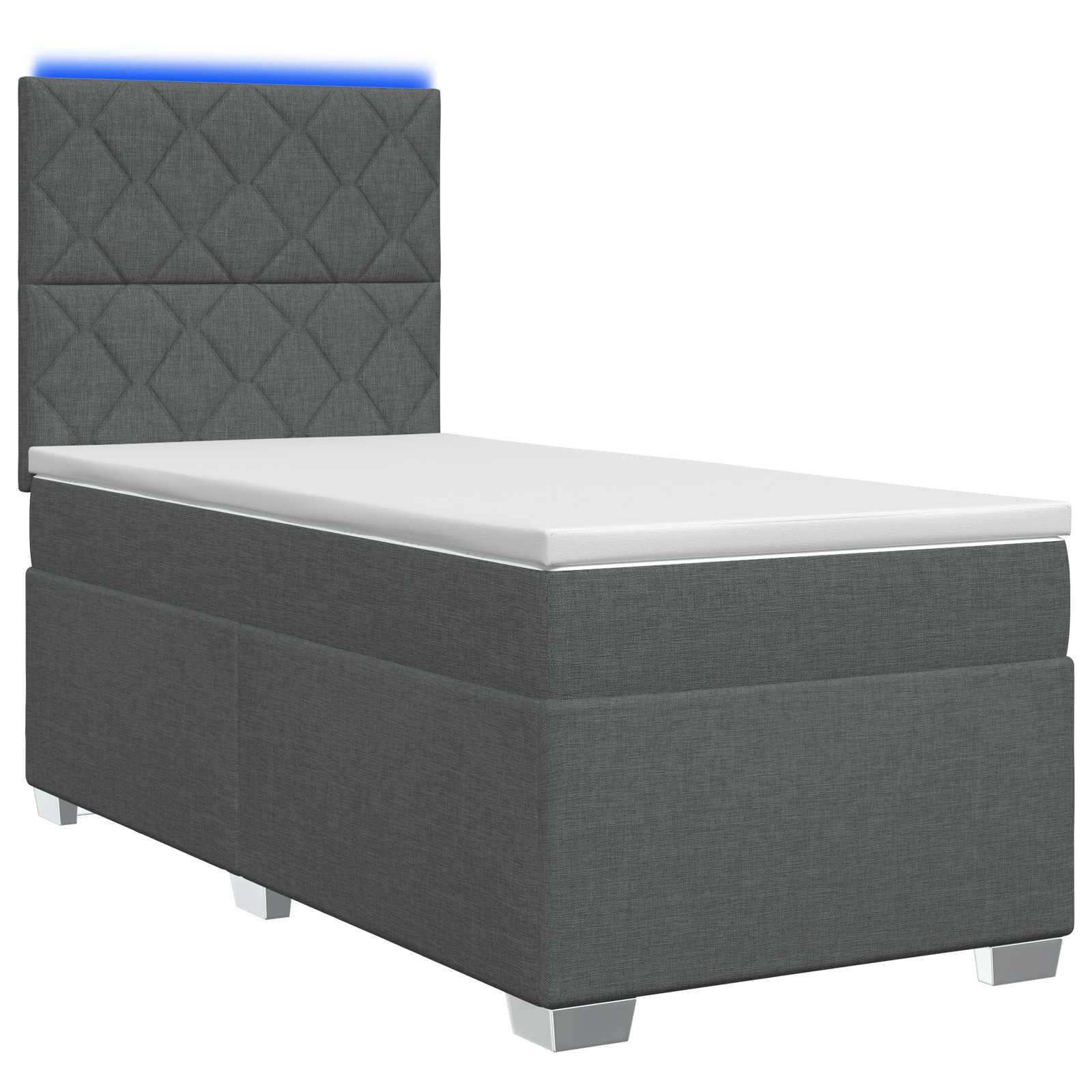 Boxspringbed met matras Donkergrijs 80 x 200 cm Stof