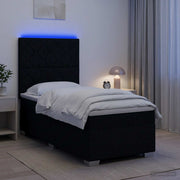 Boxspringbed 80x200 cm zwart met LED hoofdbord